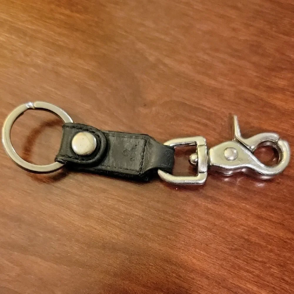Coach Dark Leather Key Holder and Card Wallet